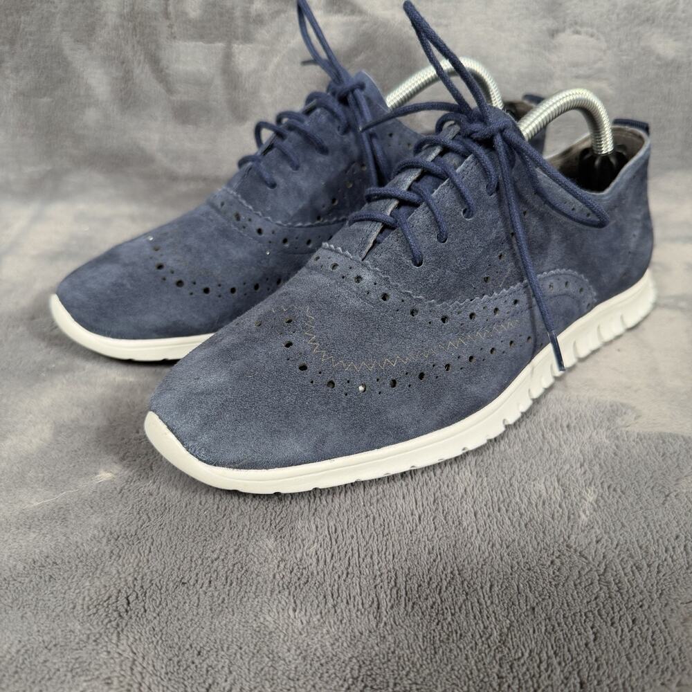 Cole Haan Zerogrand Blue Suede Wingtip Oxford Shoes Lightweight Womens 7.5 B